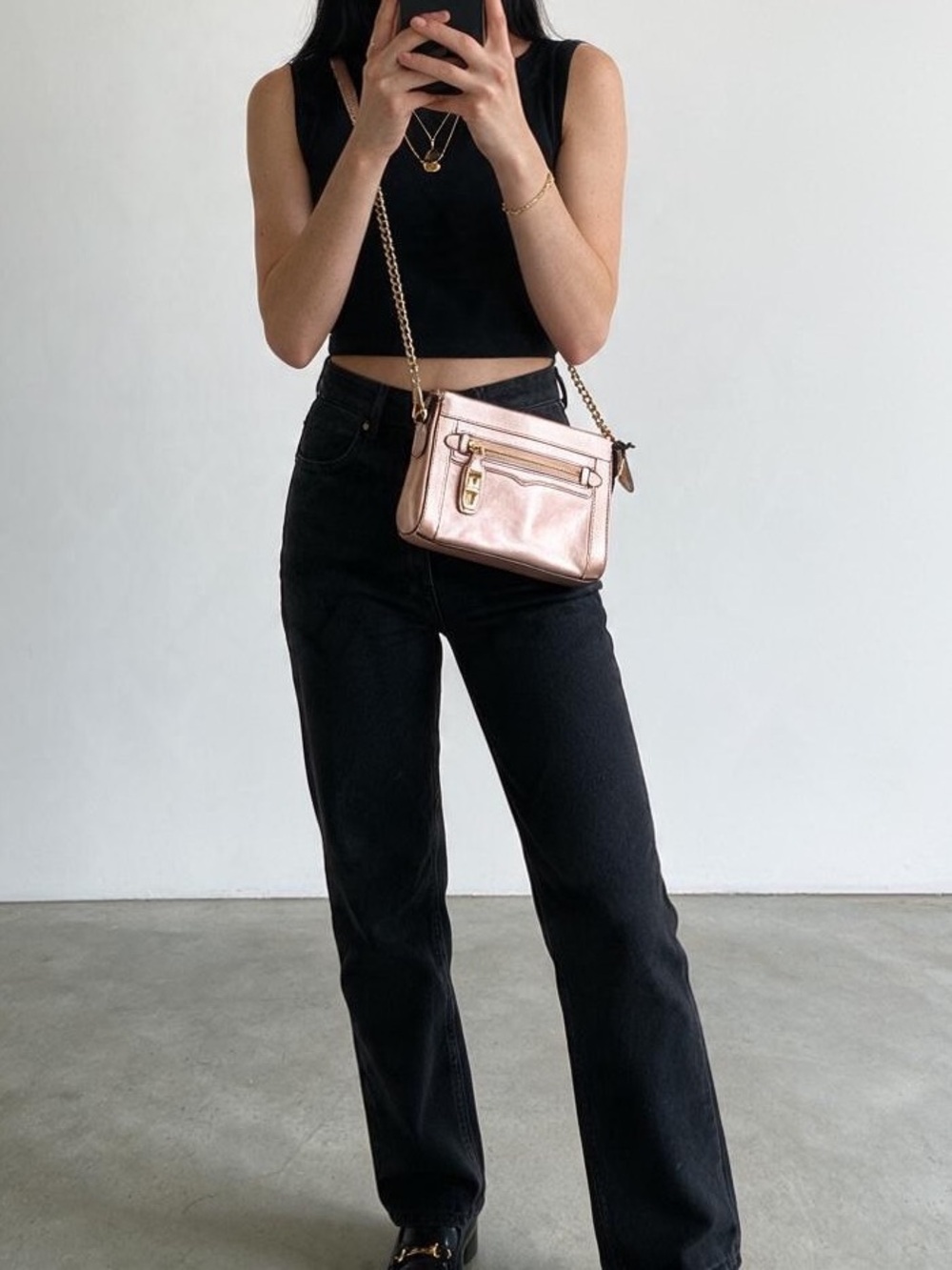 Rebecca Minkoff Mini Crosby Crossbody NWT Metallic Flush
